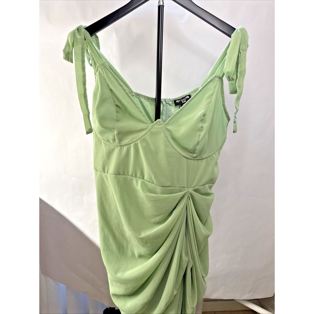 PrettyLittleThing Sage Green Underwire Draped Midi Dress Womens Size 20